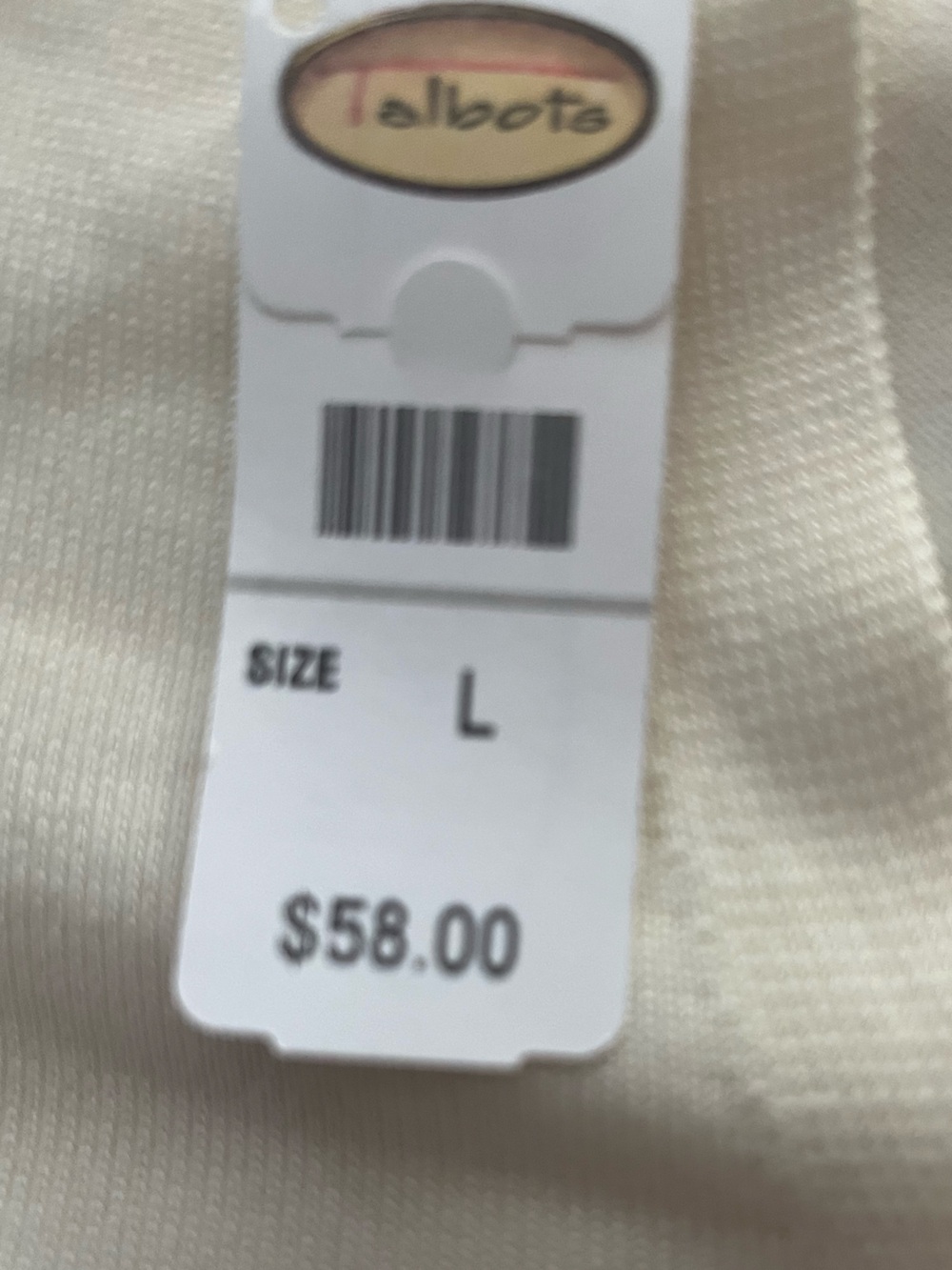 Talbots Classic Cream V-Neck Long Sleeve Pull On Sweater NWT - Picture 7 of 9